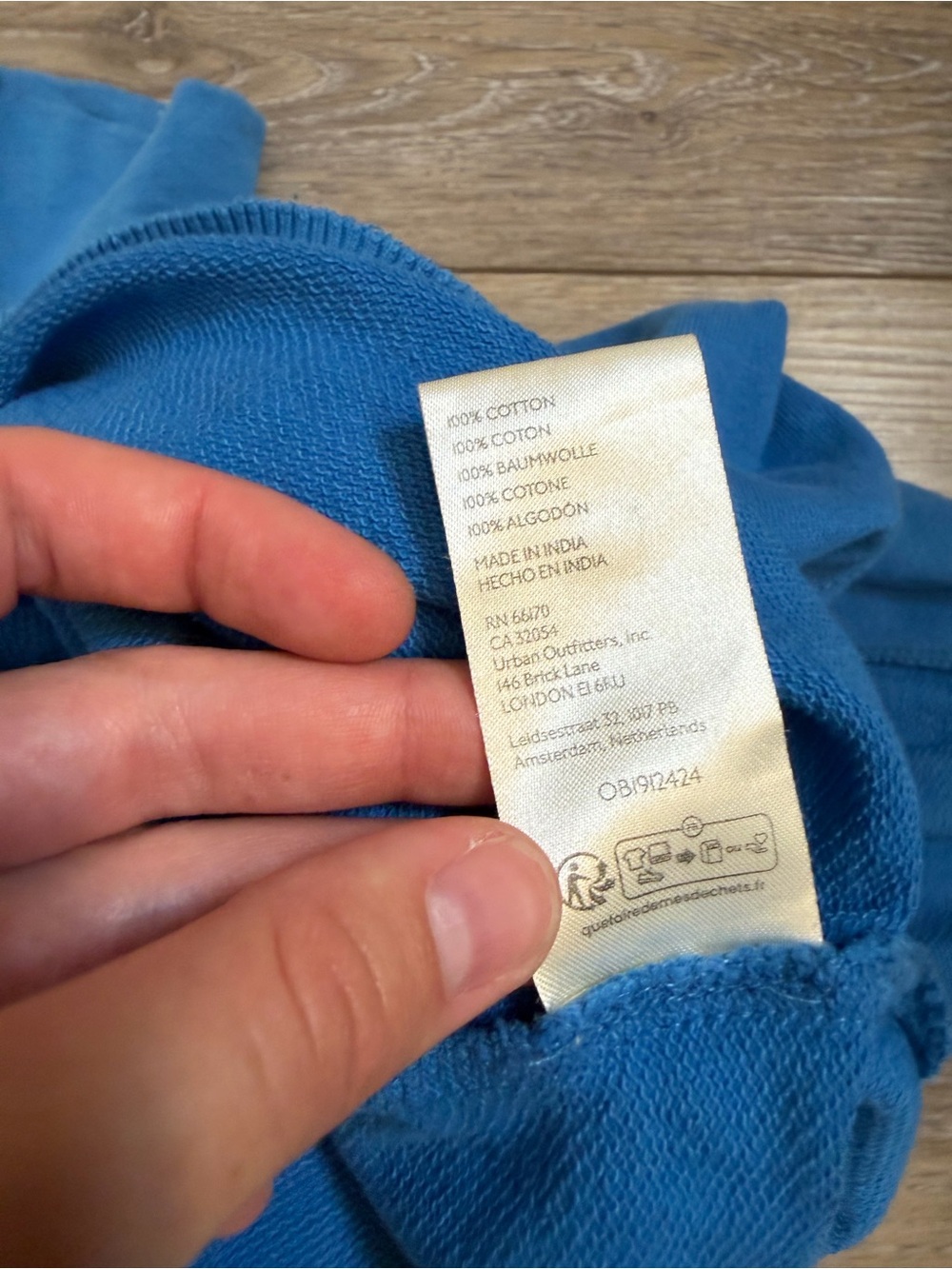 Pilcro Bright Blue Button-Detail Pullover Bomber Sweatshirt - Picture 5 of 5